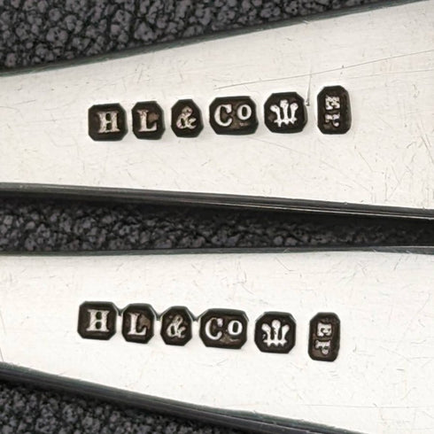 1905年頃 英国アンティーク シルバープレート製 ジャムスプーンペア ケース入